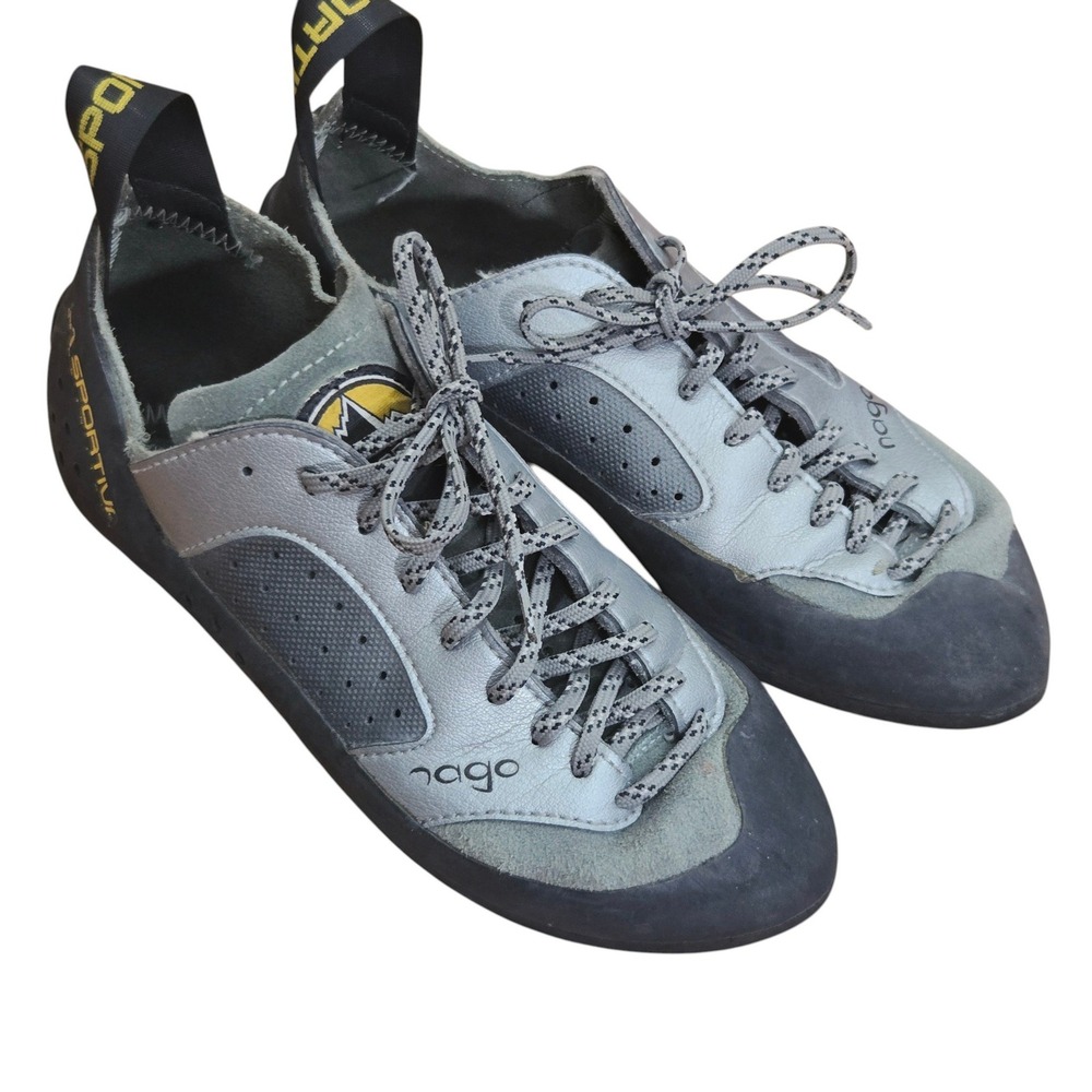 La Sportiva Nago Rock Climbing Shoes Unisex M 5.5 W 6.5 Leather Bouldering 37.5